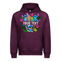 Mauve Wine Your Text Stich Urban Hoodie - CowhideDigitalArt