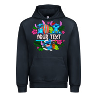Navy Your Text Stich Urban Hoodie - CowhideDigitalArt