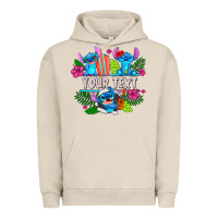 Pigment French Oak Your Text Stich Urban Hoodie - CowhideDigitalArt