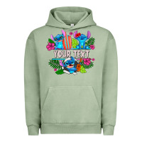 Pigment Oil Green Your Text Stich Urban Hoodie - CowhideDigitalArt