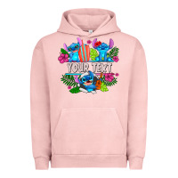 Pigment Salmon Your Text Stich Urban Hoodie - CowhideDigitalArt