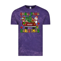Cloud Purple Christmas Santa and reindeer truck Vintage Tee - MaliasSmallBusiness