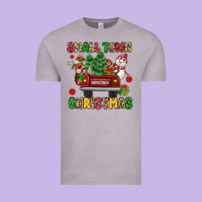 Christmas Santa And Reindeer Truck Vintage Tee Designed By Maliassmallbusiness