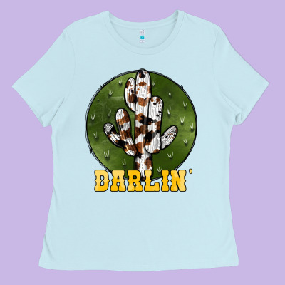 Cowhide Darlin Ladies Tee Designed By Jahusdesignshop