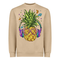 Pineapple With Headphone Heavyweight Sweatshirt | Teevron