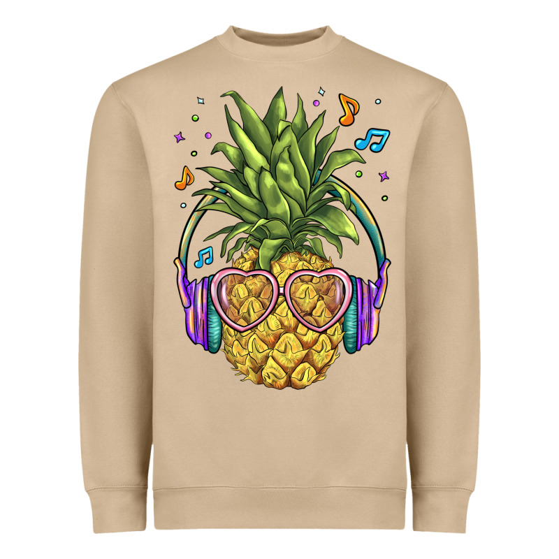 Pineapple With Headphone Heavyweight Sweatshirt by BarkalooDesign | Teevron