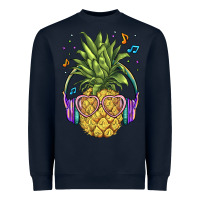 Navy pineapple with headphone Heavyweight Sweatshirt - BarkalooDesign