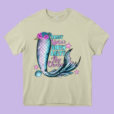 Sassy Since Birth Salty By Choice Heavy Core Tee Designed By Jahusdesignshop