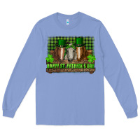 Colony Blue happy st. patrick's day horses with leprechaun hat and bandana Long Sleeve Tee - RanaPortraitStore