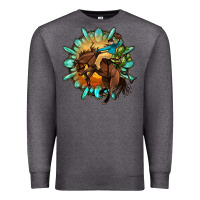 Charcoal Heather gemstone cowboy Premium Sweatshirt - OliviaCreatesArt
