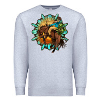 Heather Grey gemstone cowboy Premium Sweatshirt - OliviaCreatesArt