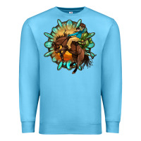 Ocean Blue gemstone cowboy Premium Sweatshirt - OliviaCreatesArt