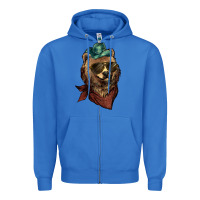 True Royal Bear cowboy bandana glasses Zipper Hoodie - HowdyJamesFarm
