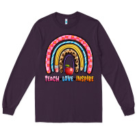 Plum teach love inspire rainbow Long Sleeve Tee - Artiststas
