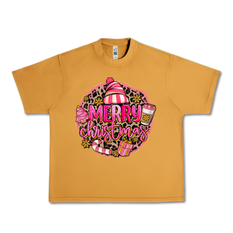 Pink Merry Christmas Urban Heavy Tee by MaliasSmallBusiness | Teevron