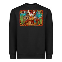 Black western christmas reindeer with background Heavyweight Sweatshirt - Jasminsmagicworld