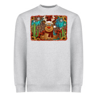 Heather Grey western christmas reindeer with background Heavyweight Sweatshirt - Jasminsmagicworld