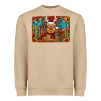 Mushroom western christmas reindeer with background Heavyweight Sweatshirt - Jasminsmagicworld