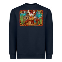 Navy western christmas reindeer with background Heavyweight Sweatshirt - Jasminsmagicworld