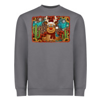 Storm western christmas reindeer with background Heavyweight Sweatshirt - Jasminsmagicworld