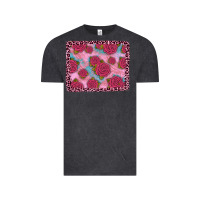 Vintage Black pink rose leopard background Vintage Tee - JahusDesignShop
