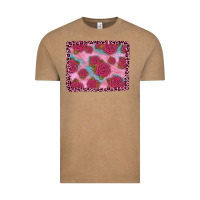 Vintage Coffee pink rose leopard background Vintage Tee - JahusDesignShop