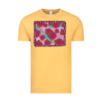 Vintage Mustard pink rose leopard background Vintage Tee - JahusDesignShop
