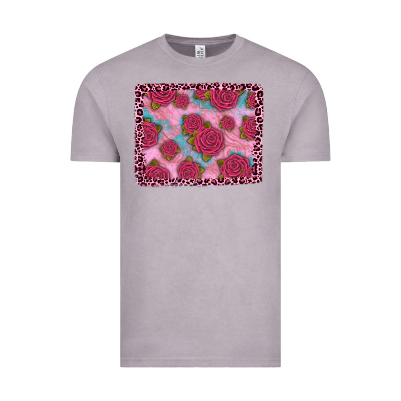 Pink Rose Leopard Background Vintage Tee by JahusDesignShop | Teevron