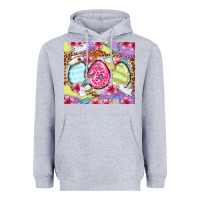 Heather Grey Easter eggs Nurse Heavyweight Hoodie - OliviaCreatesArt