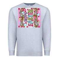 Heather Grey Happy Easter bunnies eggs 20oz skinny tumbler Premium Sweatshirt - OliviaCreatesArt