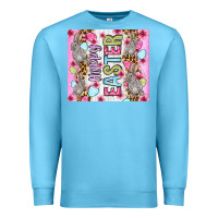 Ocean Blue Happy Easter bunnies eggs 20oz skinny tumbler Premium Sweatshirt - OliviaCreatesArt