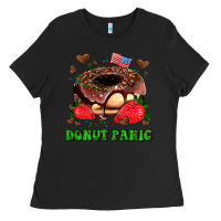 Black donut panic Ladies Tee - AdoDesignShop