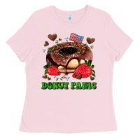 Bubblegum Pink donut panic Ladies Tee - AdoDesignShop