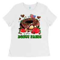 White donut panic Ladies Tee - AdoDesignShop