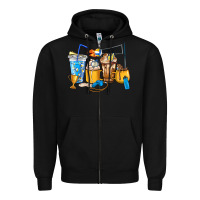Black Volleyball coffee cups Zipper Hoodie - HowdyJamesFarm
