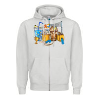Dove Grey Volleyball coffee cups Zipper Hoodie - HowdyJamesFarm
