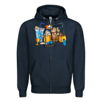 Navy Volleyball coffee cups Zipper Hoodie - HowdyJamesFarm