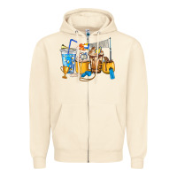 Sandshell Volleyball coffee cups Zipper Hoodie - HowdyJamesFarm
