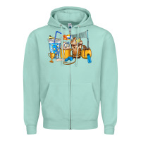 Seafoam Volleyball coffee cups Zipper Hoodie - HowdyJamesFarm