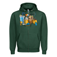 Sports Green Volleyball coffee cups Zipper Hoodie - HowdyJamesFarm
