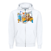White Volleyball coffee cups Zipper Hoodie - HowdyJamesFarm