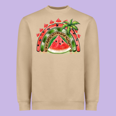Watermelon Slice  Rainbow Heavyweight Sweatshirt Designed By Barkaloodesign