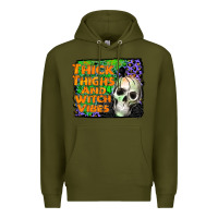 Army Green thick thighs and witch vibes Premium Hoodie - JahusDesignShop
