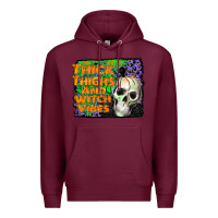 Burgundy thick thighs and witch vibes Premium Hoodie - JahusDesignShop
