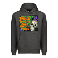 Charcoal Heather thick thighs and witch vibes Premium Hoodie - JahusDesignShop