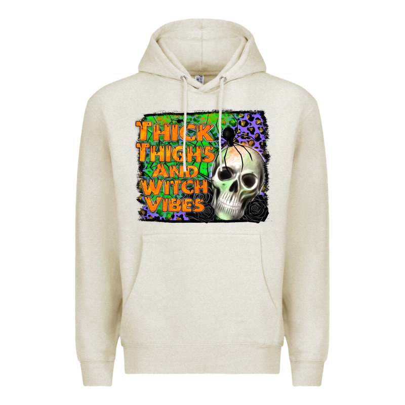 Thick Thighs And Witch Vibes Premium Hoodie by JahusDesignShop | Teevron