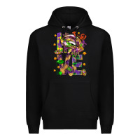 Black Mardi Gras love lips Premium Hoodie - HowdyJamesFarm