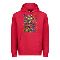 Cardinal Mardi Gras love lips Premium Hoodie - HowdyJamesFarm