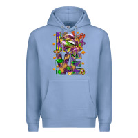 Colony Blue Mardi Gras love lips Premium Hoodie - HowdyJamesFarm