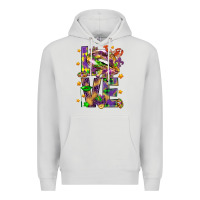 Dove Grey Mardi Gras love lips Premium Hoodie - HowdyJamesFarm